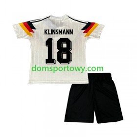 Koszulka Niemcy Klinsmann 18 Retro Dziecięcy Domowe Koszulki Piłkarskie 1990 Krótki Rękaw